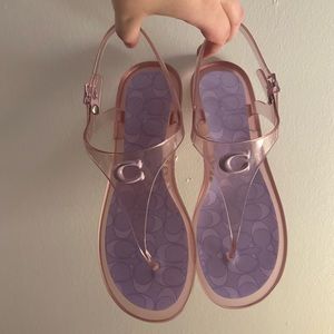 Pink Jelly Coach Sandals